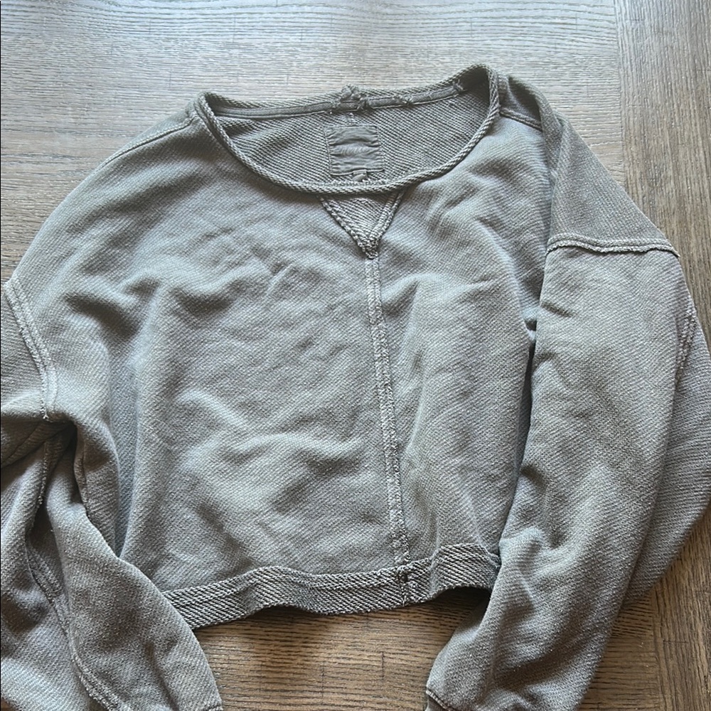 Aerie Charcoal Knit Sweatshirt
